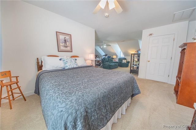 274 Meadow Dr, Tappahannock, VA 22560 - bedroom with light colored carpet and a ceiling fan