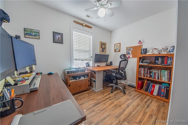 274 Meadow Dr, Tappahannock, VA 22560 - office space featuring ceiling fan and wood finished floors