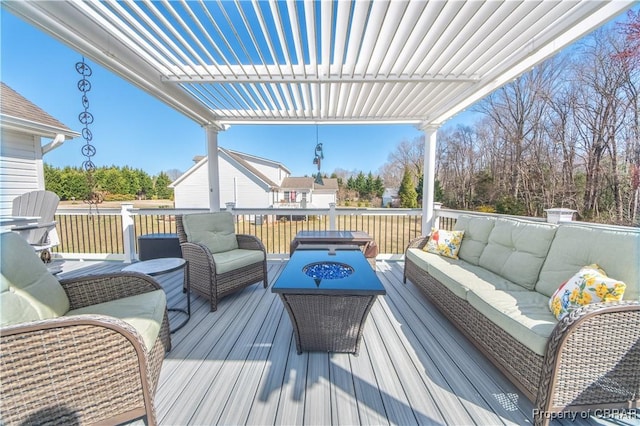 274 Meadow Dr, Tappahannock, VA 22560 - deck with an outdoor living space with a fire pit