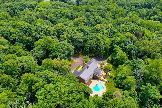 3320 Traylor Dr, Richmond, VA 23235 - bird's eye view of a pool area and a heavily wooded area