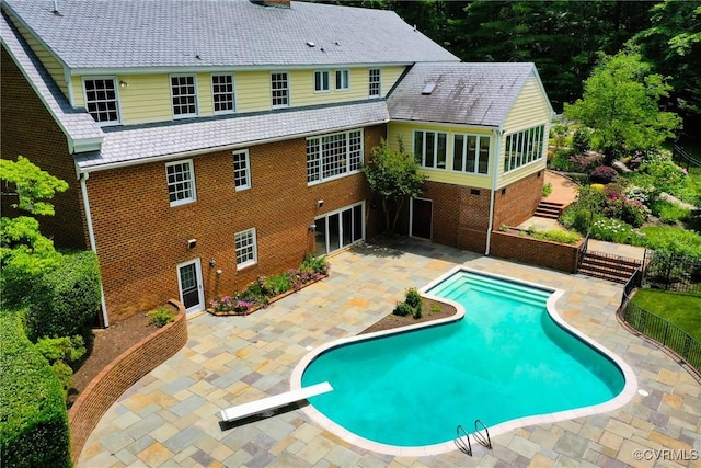 3320 Traylor Dr, Richmond, VA 23235 - view of swimming pool featuring a patio area and a diving board