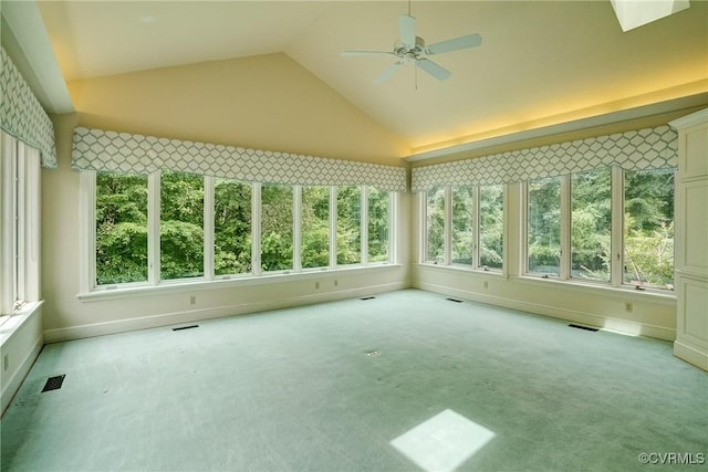 3320 Traylor Dr, Richmond, VA 23235 - unfurnished sunroom with vaulted ceiling, carpet, plenty of natural light, and baseboards