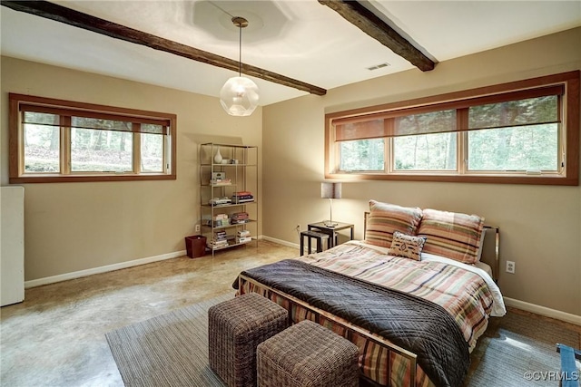2940 Queenswood Rd, Midlothian, VA 23113 - bedroom with multiple windows, beam ceiling, baseboards, and carpet