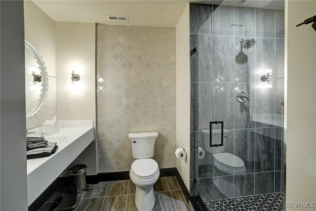 2940 Queenswood Rd, Midlothian, VA 23113 - full bath with toilet, a stall shower, vanity, tile patterned flooring, and baseboards