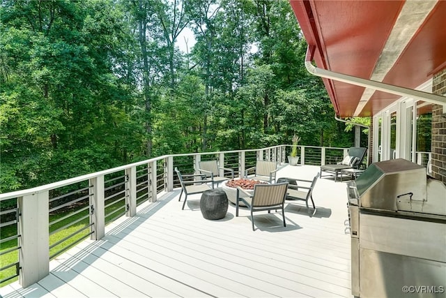 2940 Queenswood Rd, Midlothian, VA 23113 - wooden terrace featuring an outdoor living space with a fire pit