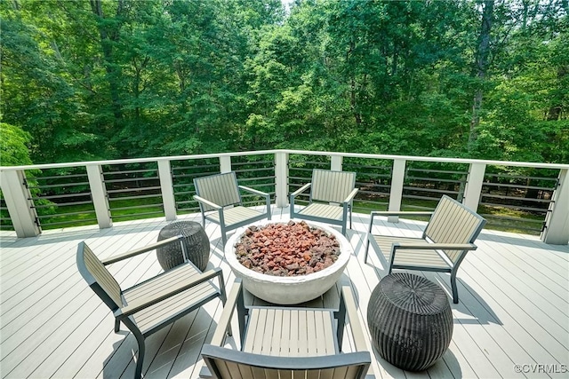 2940 Queenswood Rd, Midlothian, VA 23113 - wooden deck with a fire pit