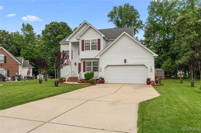 2808 Yellow Wing Ct, Henrico, VA 23231 - view of front facade featuring driveway, a front lawn, and an attached garage