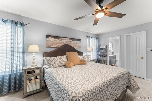 2808 Yellow Wing Ct, Henrico, VA 23231 - bedroom with carpet floors, a ceiling fan, and ensuite bathroom