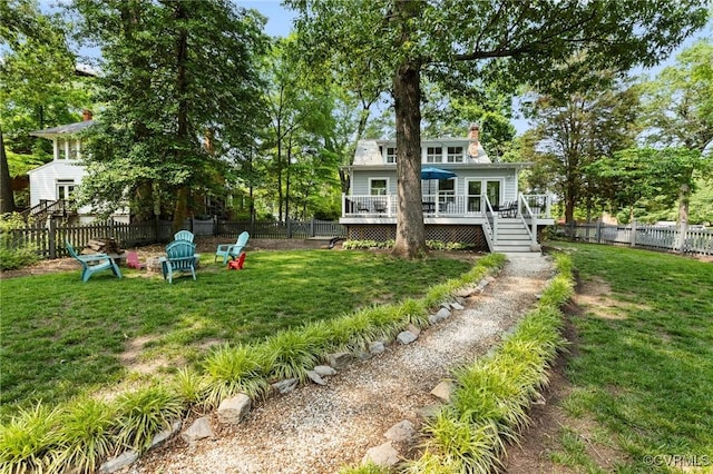 4500 Forest Hill Ave, Richmond, VA 23225 - view of yard with a wooden deck and stairway