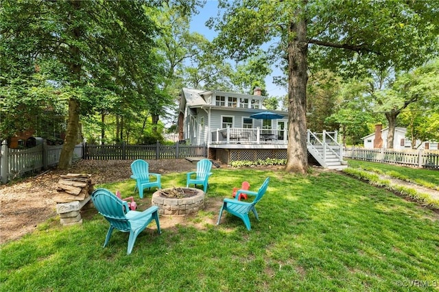 4500 Forest Hill Ave, Richmond, VA 23225 - rear view of house with a fire pit, a deck, and a chimney