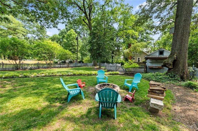 4500 Forest Hill Ave, Richmond, VA 23225 - view of yard featuring an outdoor fire pit and view of scattered trees