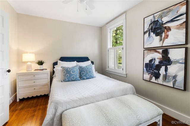 4500 Forest Hill Ave, Richmond, VA 23225 - bedroom featuring wood finished floors, baseboards, and ceiling fan