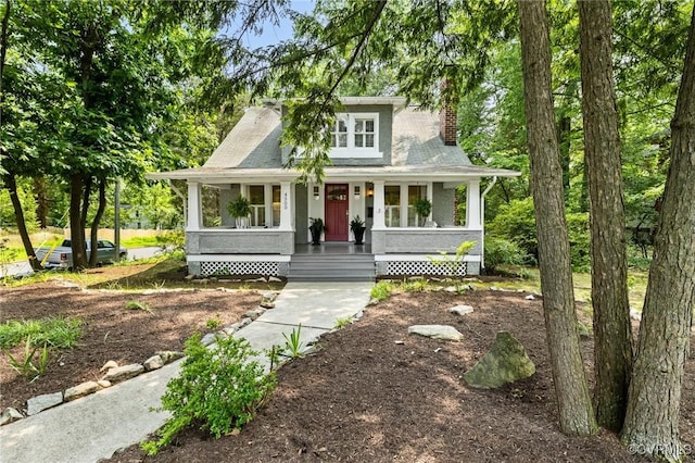 4500 Forest Hill Ave, Richmond, VA 23225 - view of front of home with a porch and a chimney