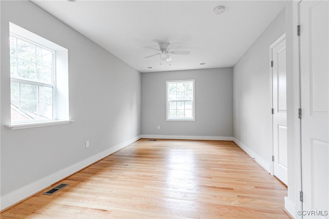6904 Three Chopt Rd, Richmond, VA 23226 - unfurnished room featuring a smoke detector, a ceiling fan, light wood-type flooring, and baseboards
