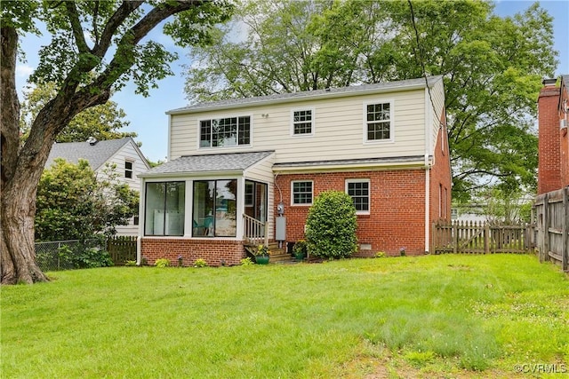 6904 Three Chopt Rd, Richmond, VA 23226 - rear view of house with brick siding and a sunroom