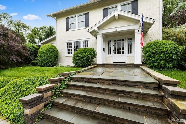 1601 Princeton Rd, Richmond, VA 23227 - property entrance with stucco siding