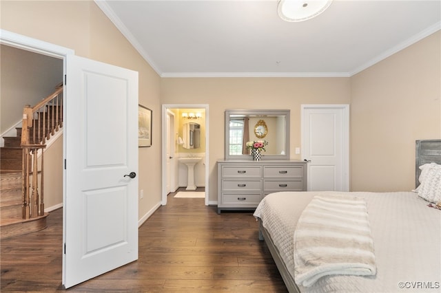 3806 Wild Goose Walk, Henrico, VA 23060 - bedroom featuring ornamental molding, dark wood finished floors, baseboards, and connected bathroom