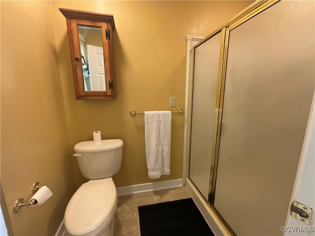 2458 Happy Hill Ln, Mechanicsville, VA 23111 - full bath with toilet, a stall shower, baseboards, and tile patterned floors