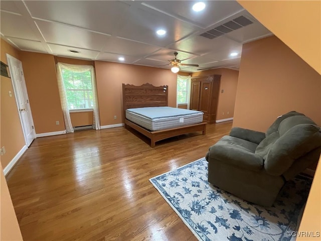 2458 Happy Hill Ln, Mechanicsville, VA 23111 - bedroom with wood finished floors, baseboards, baseboard heating, and recessed lighting