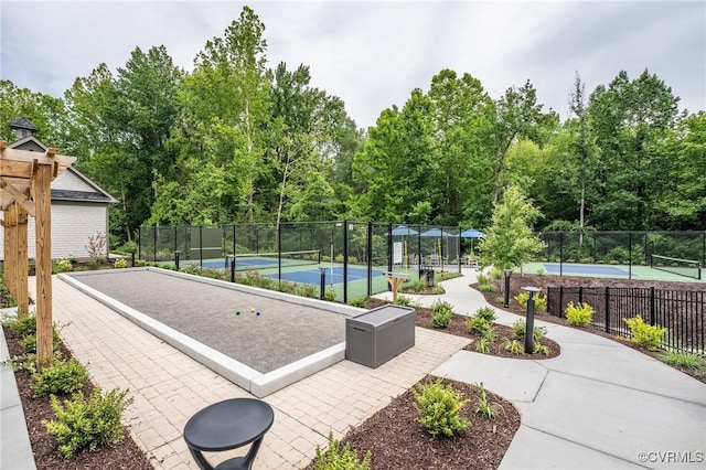 9459 Tesserae Way, Richmond, VA 23238 - view of community with a tennis court, a game area, and view of scattered trees