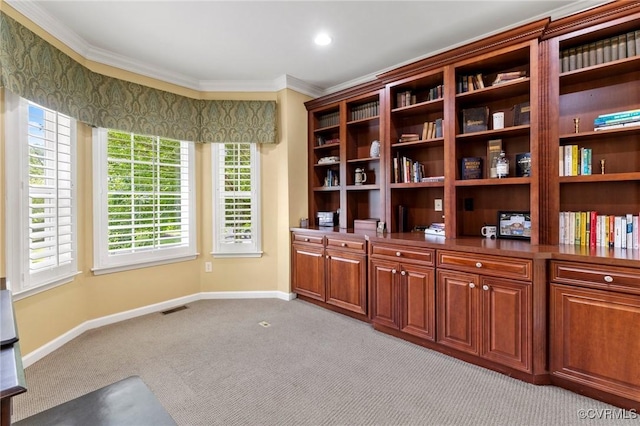 4030 Water Overlook Blvd, Midlothian, VA 23112 - unfurnished office with carpet floors, baseboards, and ornamental molding