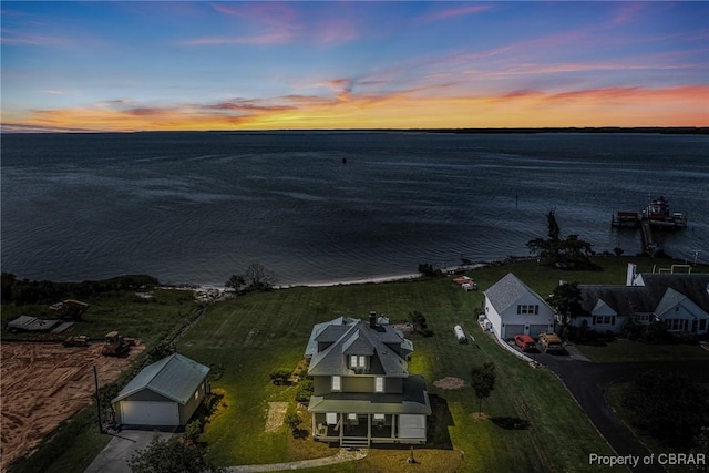 159 Fleeton Point Cir, Reedville, VA 22539 - aerial view at dusk of a water view