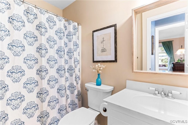 13710 Arrowood Ct, Midlothian, VA 23112 - full bathroom with toilet, vanity, and a shower with shower curtain