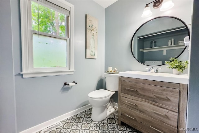 13710 Arrowood Ct, Midlothian, VA 23112 - half bath with baseboards, vanity, toilet, and tile patterned flooring
