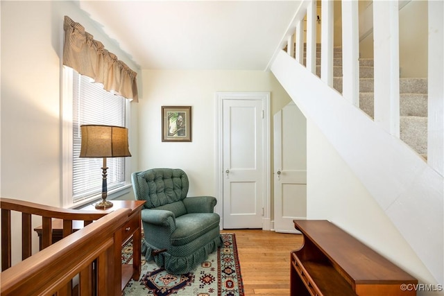 3513 Patrick Ave, Richmond, VA 23222 - living area featuring light wood-style flooring and stairs