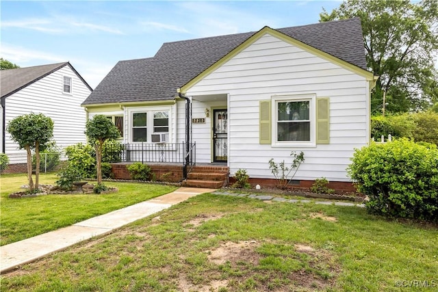 3513 Patrick Ave, Richmond, VA 23222 - bungalow with a front lawn, roof with shingles, and cooling unit