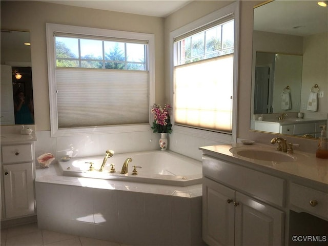2401 Bell Tower Pl, Henrico, VA 23233 - bathroom featuring vanity, a bath, and tile patterned floors