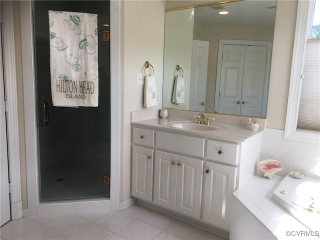 2401 Bell Tower Pl, Henrico, VA 23233 - bathroom with a shower stall, vanity, and a bathtub