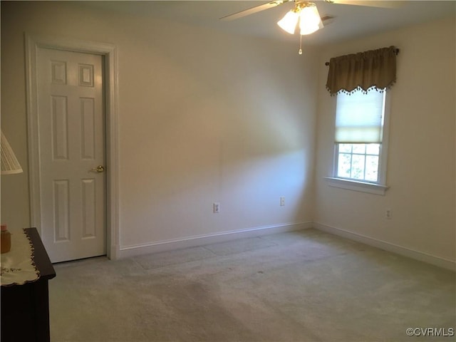 2401 Bell Tower Pl, Henrico, VA 23233 - unfurnished room with light colored carpet, a ceiling fan, and baseboards