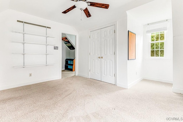9214 Hunters Chase Dr, Mechanicsville, VA 23116 - unfurnished bedroom with carpet flooring, a closet, baseboards, and ceiling fan