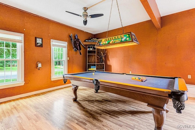 9214 Hunters Chase Dr, Mechanicsville, VA 23116 - rec room featuring plenty of natural light, wood finished floors, billiards table, and beam ceiling