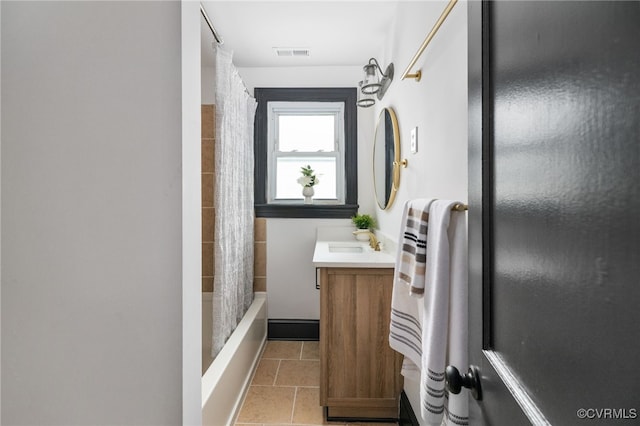 327 S 12th Ave, Hopewell, VA 23860 - full bathroom with vanity, shower / bath combo, and tile patterned floors
