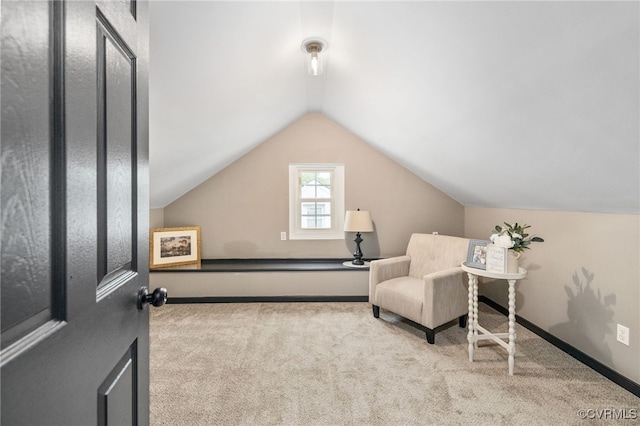 327 S 12th Ave, Hopewell, VA 23860 - sitting room with carpet flooring, lofted ceiling, and baseboards