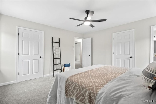 3207 Mark Rd, Richmond, VA 23234 - carpeted bedroom featuring baseboards, a ceiling fan, and ensuite bathroom
