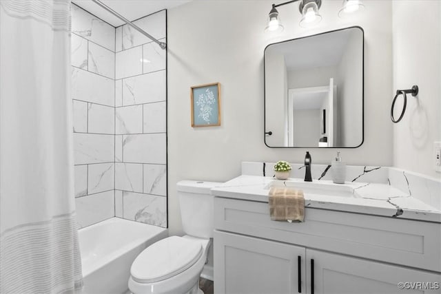 3207 Mark Rd, Richmond, VA 23234 - bathroom featuring toilet, vanity, and shower / tub combo with curtain
