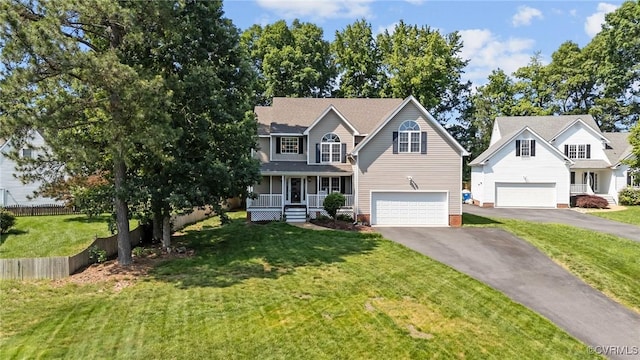 3724 Liberty Point Dr, Midlothian, VA 23112 - traditional-style house with a garage, driveway, a front yard, and covered porch