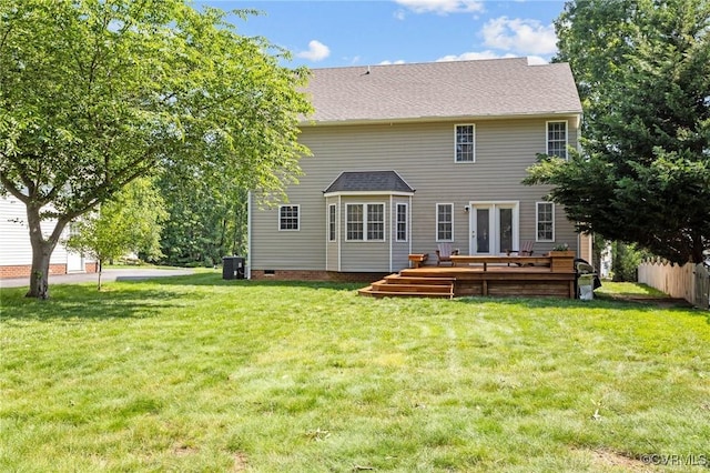 3724 Liberty Point Dr, Midlothian, VA 23112 - rear view of house featuring a deck, cooling unit, and french doors