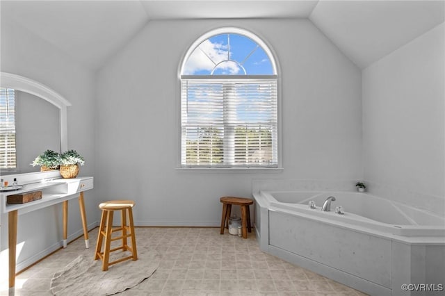 3724 Liberty Point Dr, Midlothian, VA 23112 - full bathroom featuring lofted ceiling and a garden tub