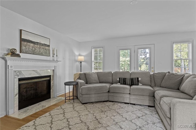 3724 Liberty Point Dr, Midlothian, VA 23112 - living room with plenty of natural light, wood finished floors, and a high end fireplace