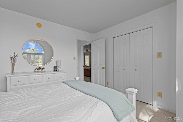 3724 Liberty Point Dr, Midlothian, VA 23112 - bedroom with light carpet, a closet, and baseboards