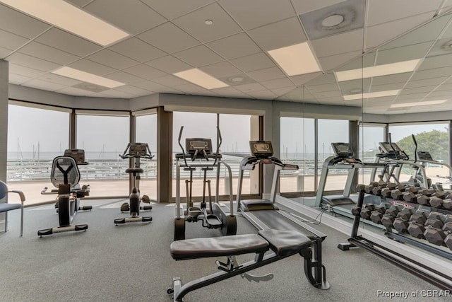 7505 River Rd Unit 4D, Newport News, VA 23607 - workout area with a paneled ceiling