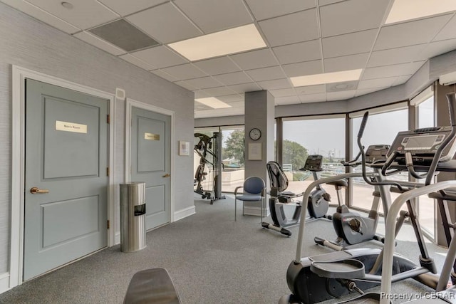 7505 River Rd Unit 4D, Newport News, VA 23607 - gym featuring a drop ceiling and baseboards