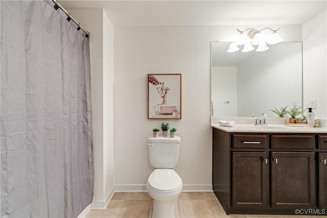 8412 Morocco Pl, Moseley, VA 23832 - bathroom with vanity, tile patterned floors, and a shower with curtain
