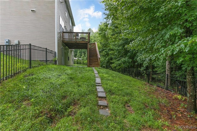 8412 Morocco Pl, Moseley, VA 23832 - fenced backyard featuring stairway and a deck
