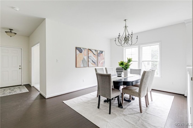 8412 Morocco Pl, Moseley, VA 23832 - dining room with a chandelier and dark wood-type flooring