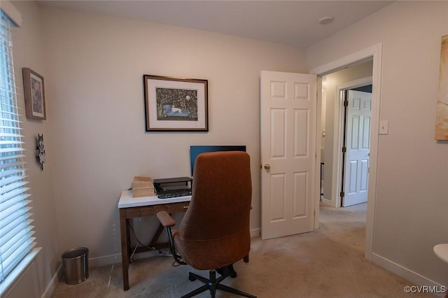 9604 Weston Ln, Henrico, VA 23238 - home office with light carpet, baseboards, and healthy amount of natural light